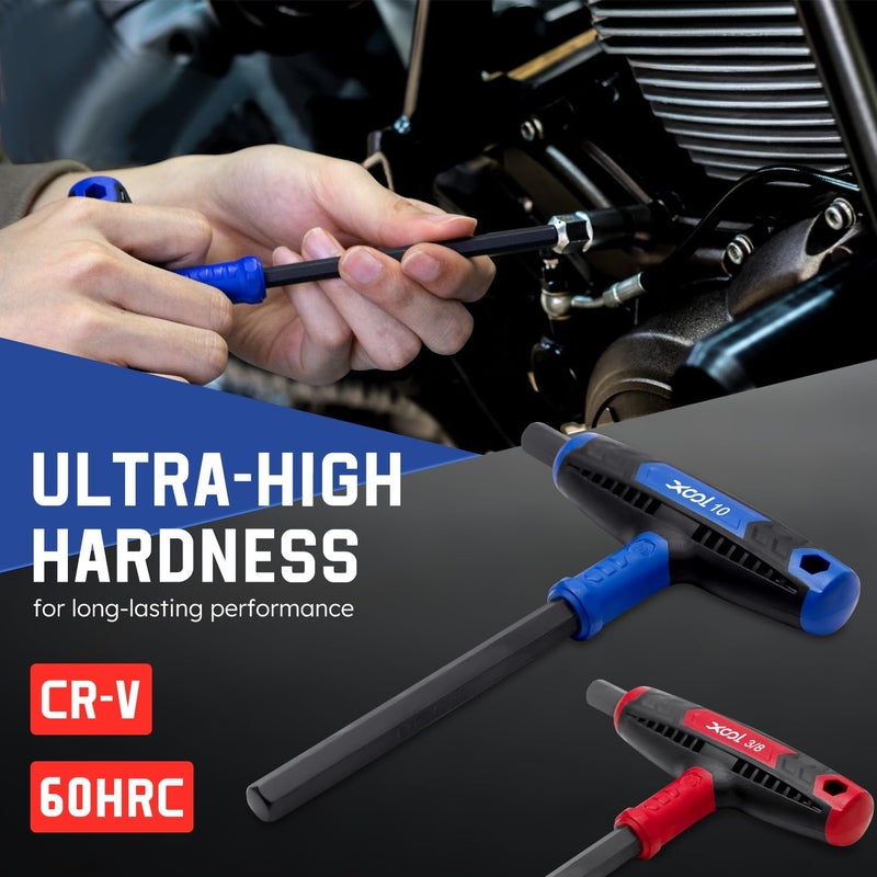 XOOL 14PCS T Handle Allen Wrench Set, Metric & SAE Hex Key Set, Long Arm Hex Key Wrench Set with Portable Organizer - Image 5